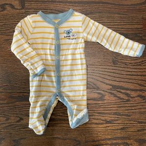 Striped footie pajamas NB